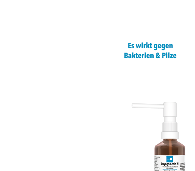 Laryngomedin® N Spray Silhouette mit grafisch dargestelltem Sprühnebel